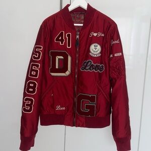 Dolce & Gabbana Red Bomber Jacket
